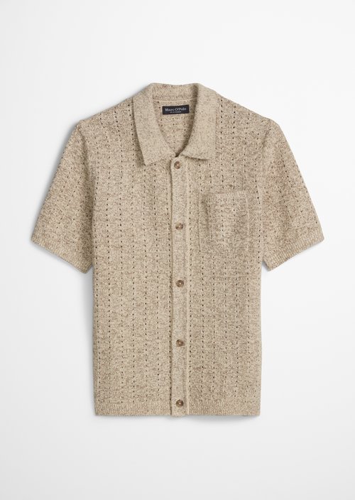Regular short-sleeved cardigan — Chalky Sand