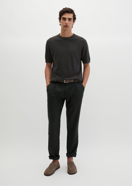 Regular short-sleeved sweater — Black