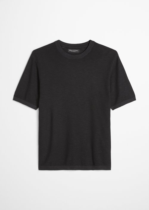 Regular short-sleeved sweater — Black