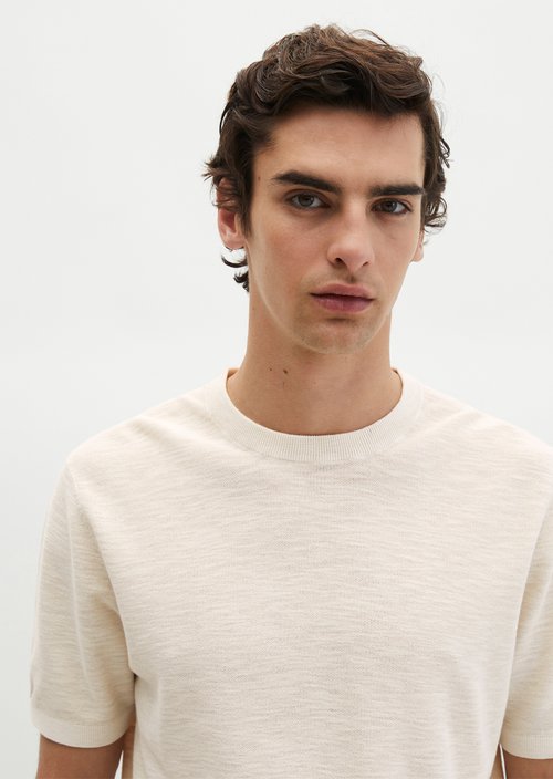 Regular short-sleeved sweater — Chalky Sand