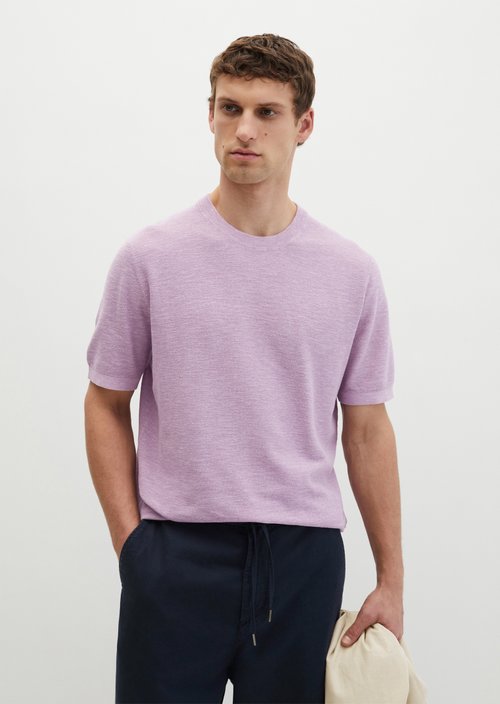 Regular short-sleeved sweater — Scattered Orchid