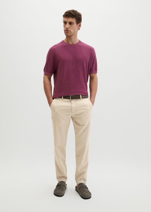 Regular short-sleeved sweater — Acai Red
