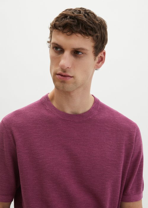 Regular short-sleeved sweater — Acai Red
