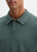 Regular knit polo shirt made from pure organic cotton - gray