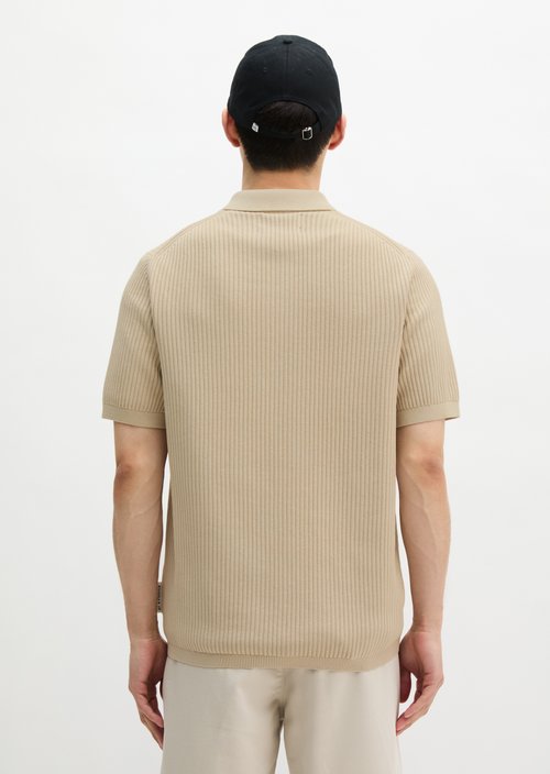 Regular knit polo shirt — Light Oat