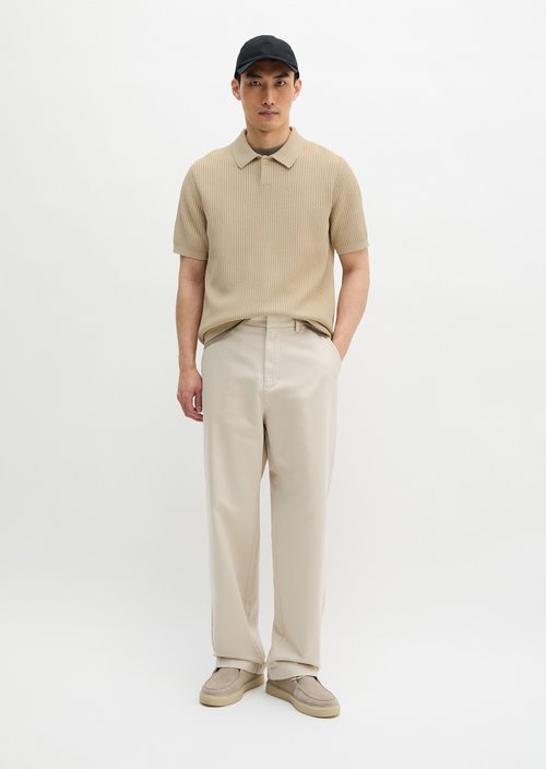 Regular knit polo shirt — Light Oat