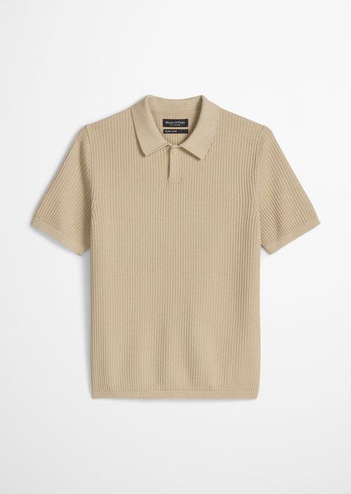 Regular knit polo shirt — Light Oat