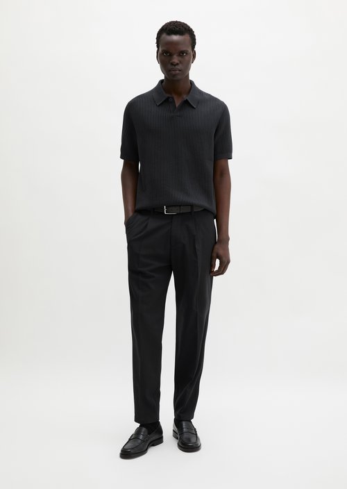 Regular knit polo shirt — Dark Navy