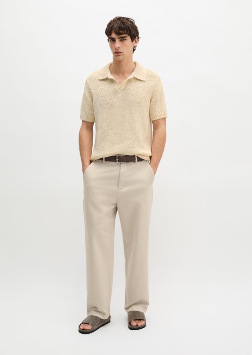 Regular short-sleeved sweater — Chalky Sand