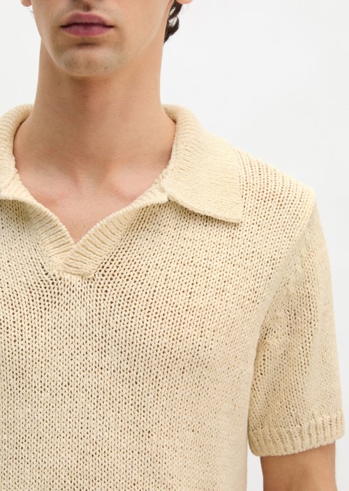 Regular short-sleeved sweater — Chalky Sand