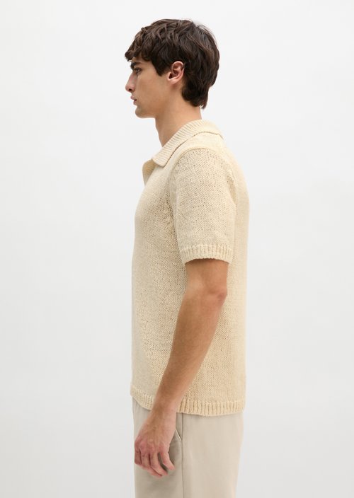 Regular short-sleeved sweater — Chalky Sand