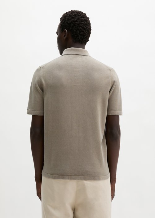 Regular knit polo shirt — Frozen Taupe