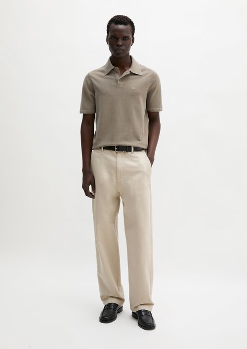 Regular knit polo shirt — Frozen Taupe