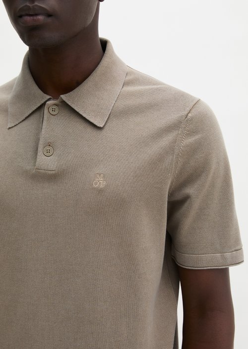 Regular knit polo shirt — Frozen Taupe