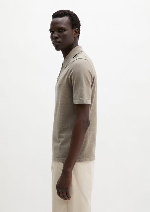 Regular knit polo shirt — Frozen Taupe