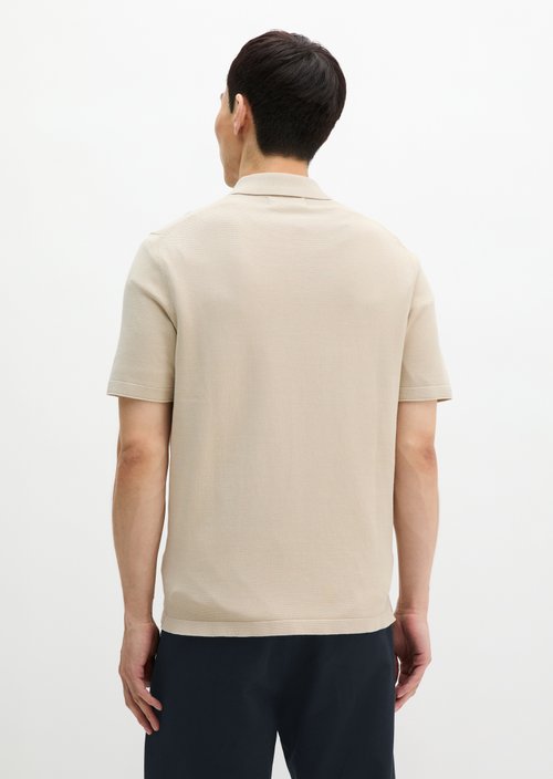 Regular knit polo shirt — Light Oat