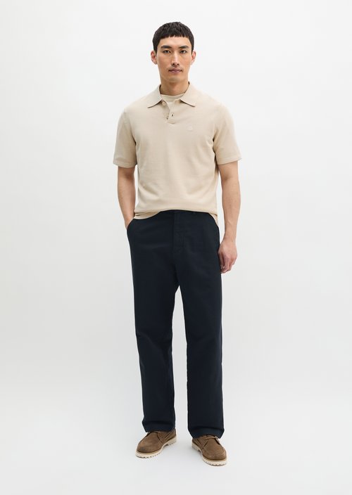 Regular knit polo shirt — Light Oat