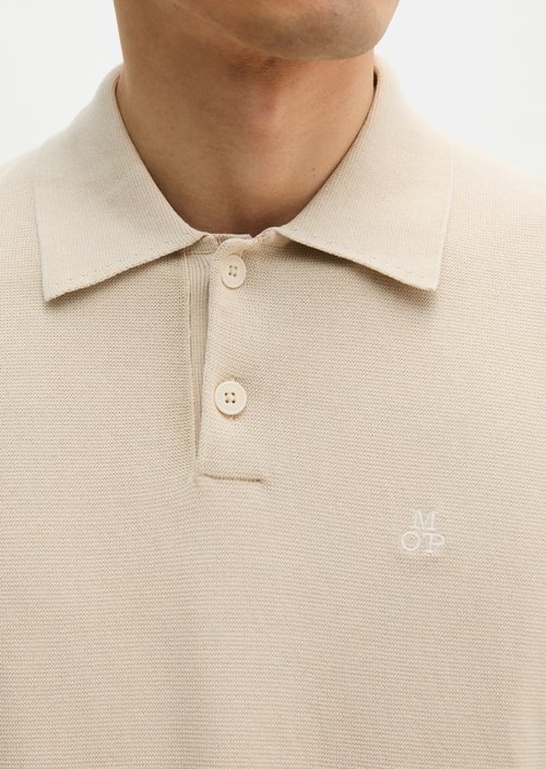 Regular knit polo shirt — Light Oat