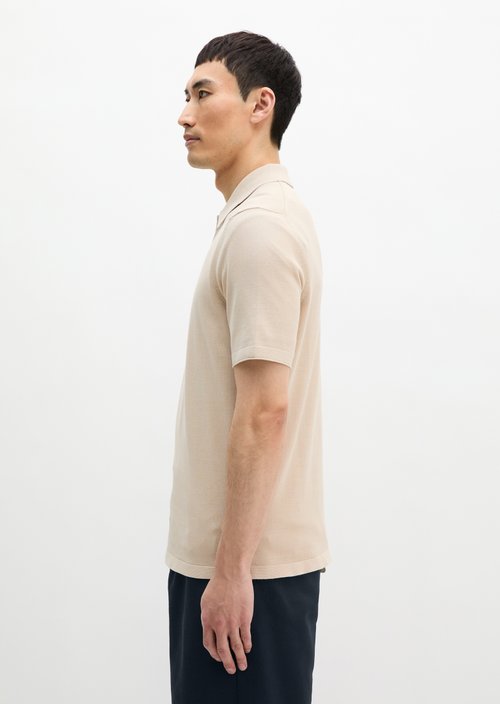 Regular knit polo shirt — Light Oat