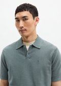 Regular knit polo shirt made from certified organic cotton - gray