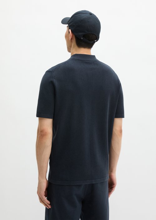 Regular knit polo shirt — Dark Navy