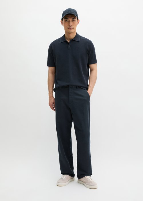 Regular knit polo shirt — Dark Navy