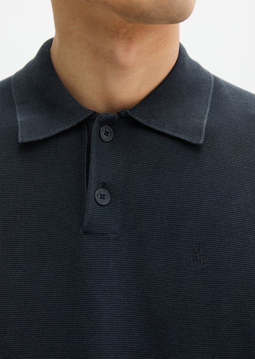 Regular knit polo shirt — Dark Navy