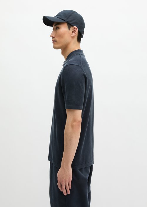 Regular knit polo shirt — Dark Navy