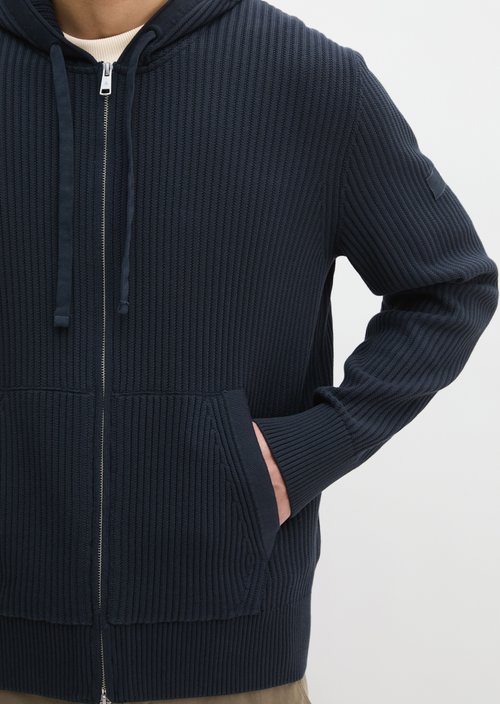 Hooded cardigan regular — Dark Navy