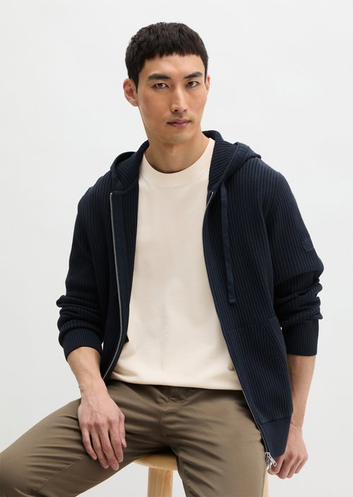 Hooded cardigan regular — Dark Navy