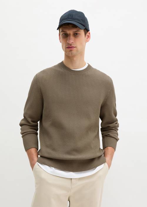 Pullover regular Frozen Taupe in Frontalansicht