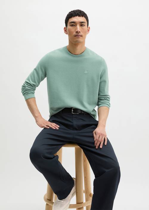 Feinstrick-Pullover regular Midnight Moss in Frontalansicht