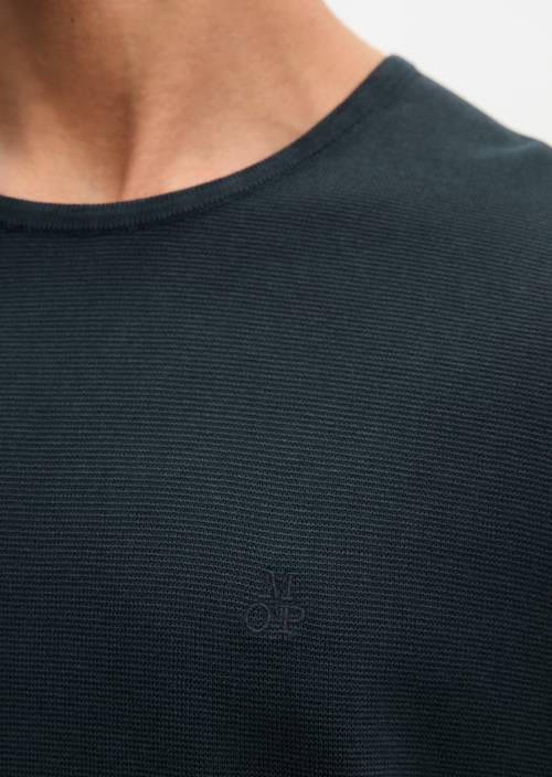 Feinstrick-Pullover regular Dark Navy in Detailansicht