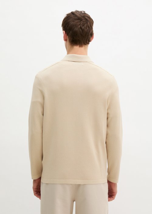 Regular knit polo shirt — Light Oat