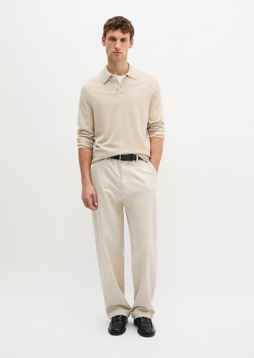 Regular knit polo shirt — Light Oat