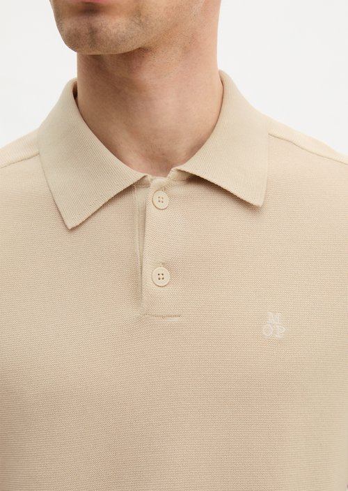 Regular knit polo shirt — Light Oat