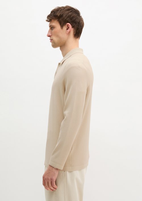Regular knit polo shirt — Light Oat