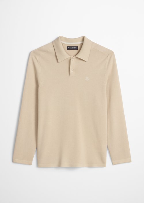 Regular knit polo shirt — Light Oat