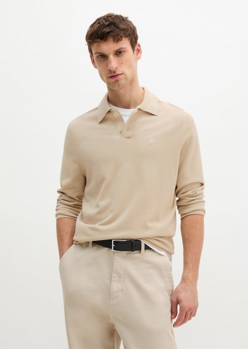 Regular knit polo shirt — Light Oat