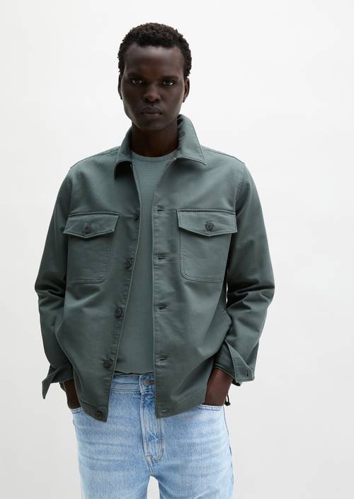 Sateen-Overshirt Skipping Stone in Frontalansicht