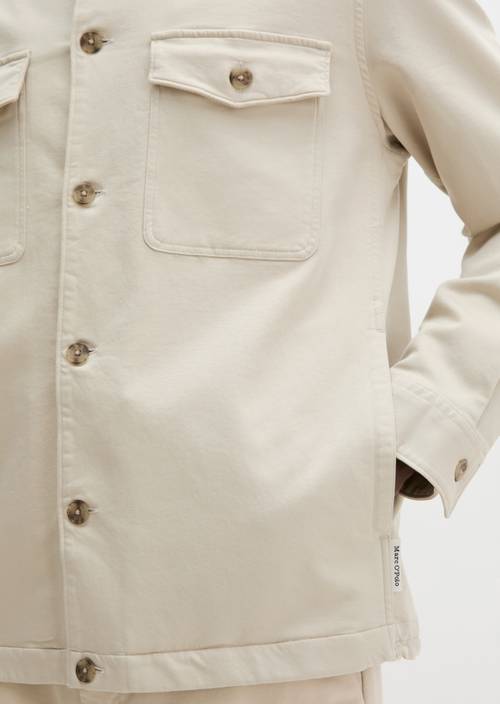 Sateen-Overshirt Light Oat in Detailansicht