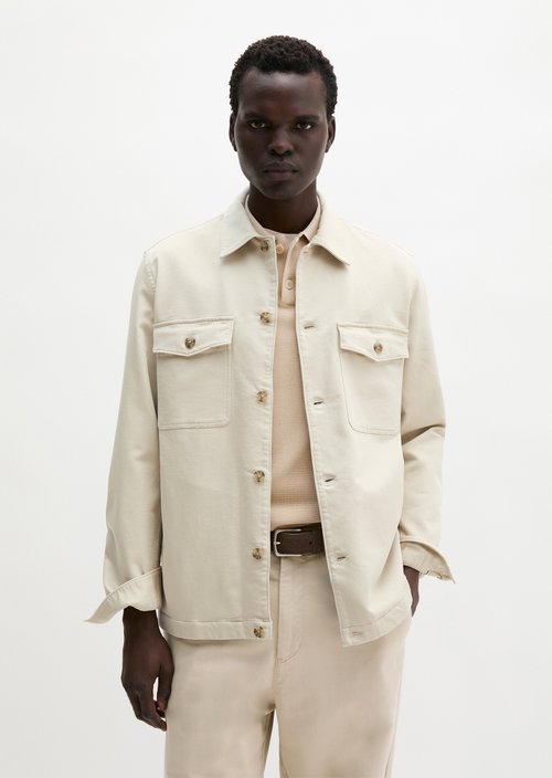 Sateen overshirt — Light Oat