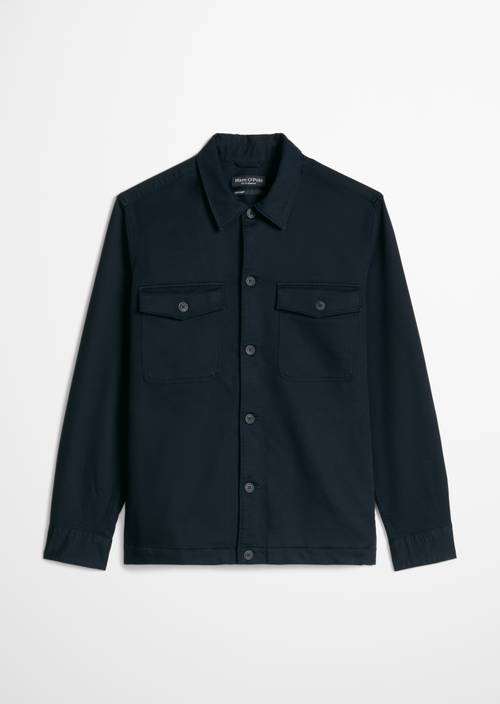 Sateen-Overshirt Dark Navy in freigestellter Ansicht ohne Model