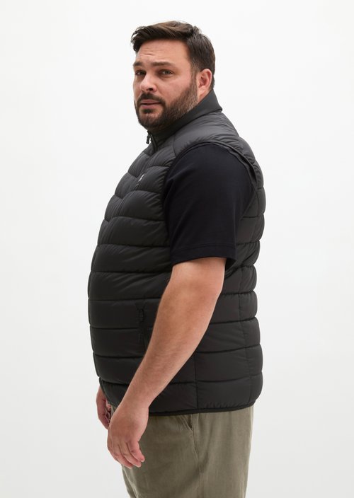 Regular quilted vest — Black