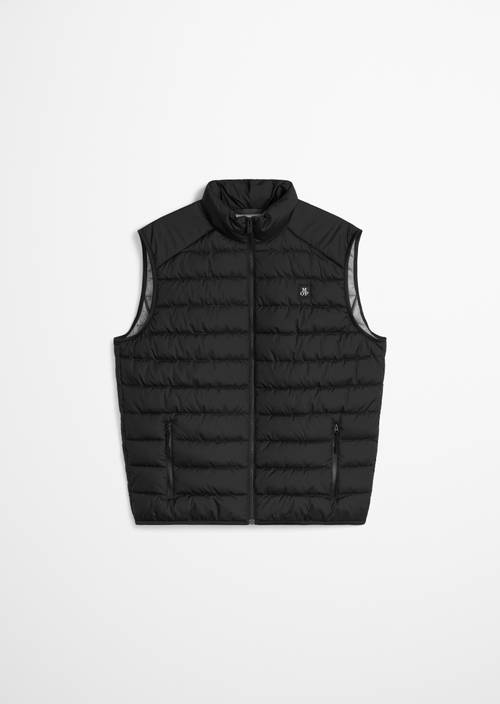 Regular quilted vest Black in isolated view without model
