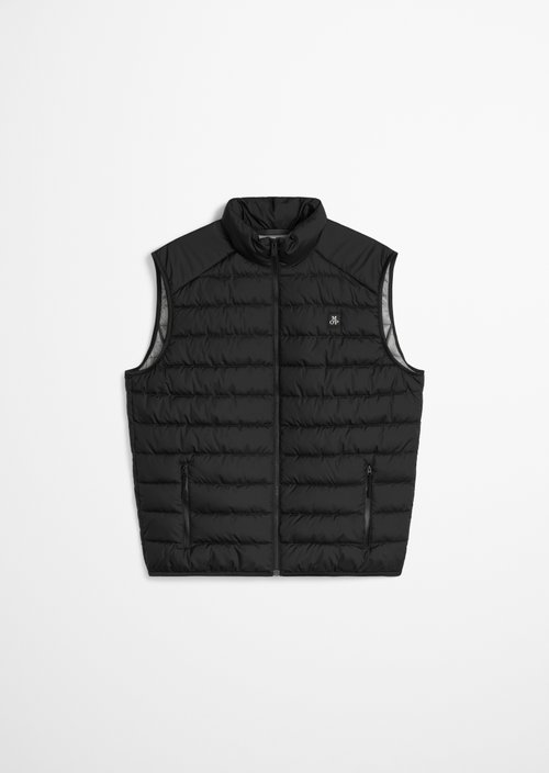 Regular quilted vest — Black
