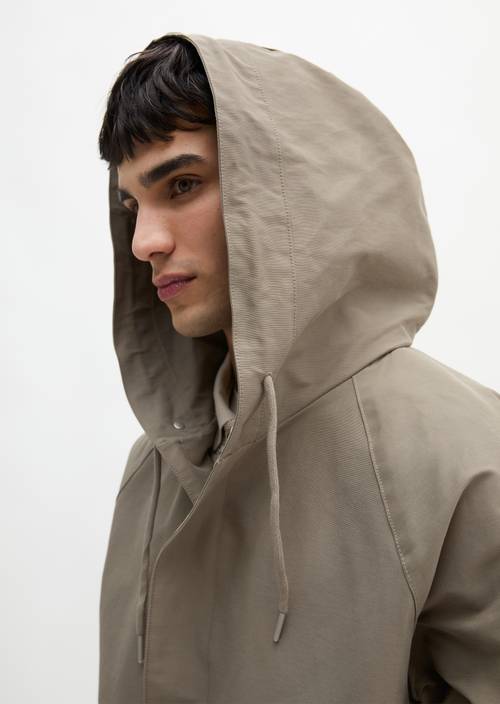 Giacca con cappuccio sciolta Frozen Taupe in vista dettagliata