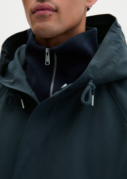 Giacca con cappuccio sciolta Dark Navy in vista dettagliata