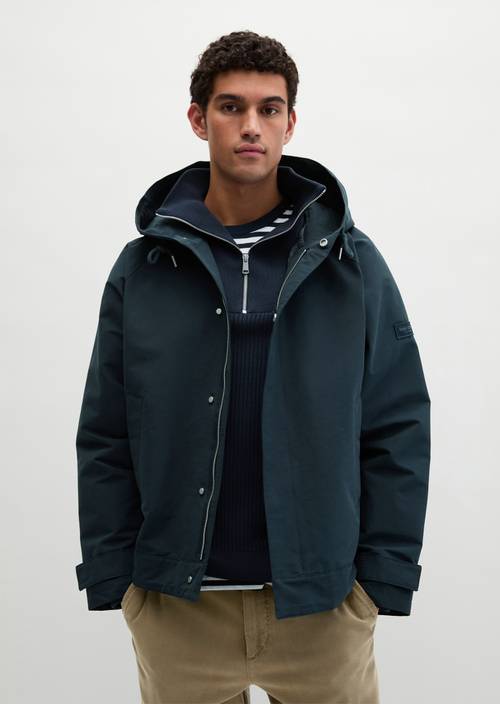 Giacca con cappuccio sciolta Dark Navy in vista frontale