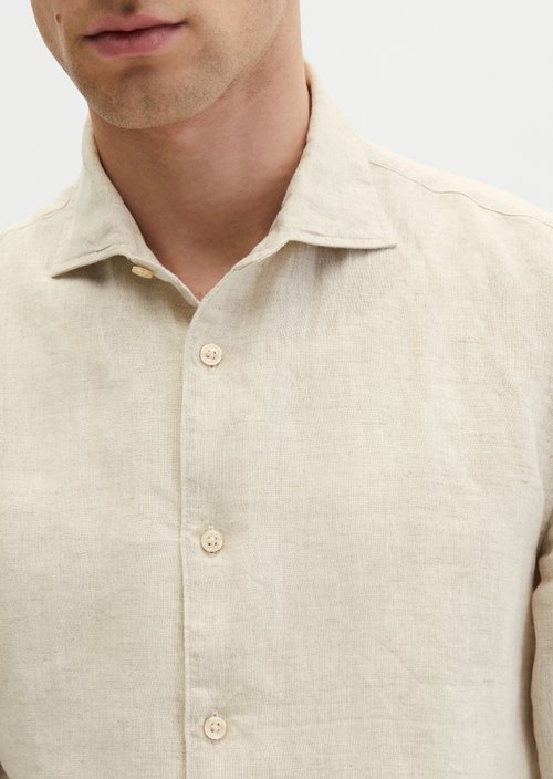 Shark collar shirt shaped — Medium Beige